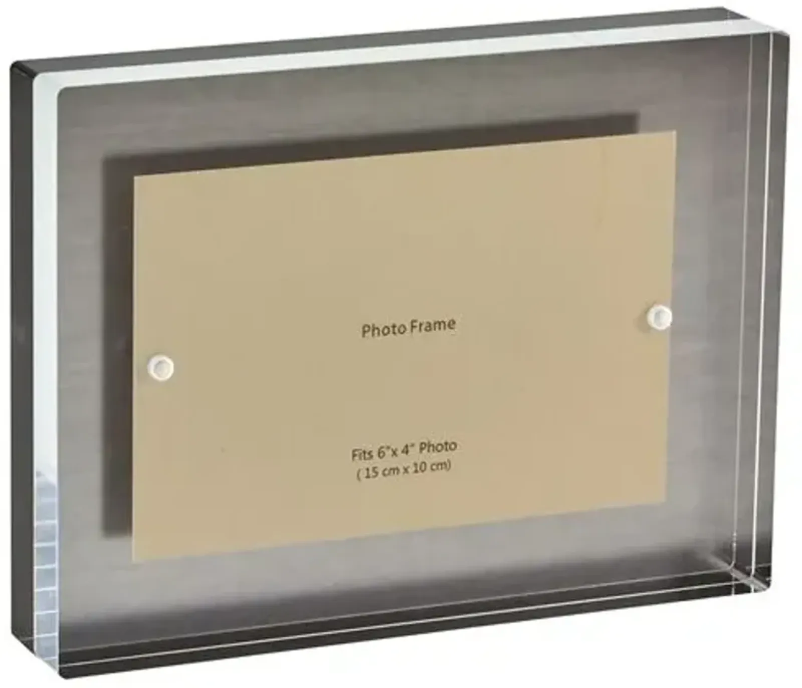 Lucite Floating Block Picture Frame - Silver