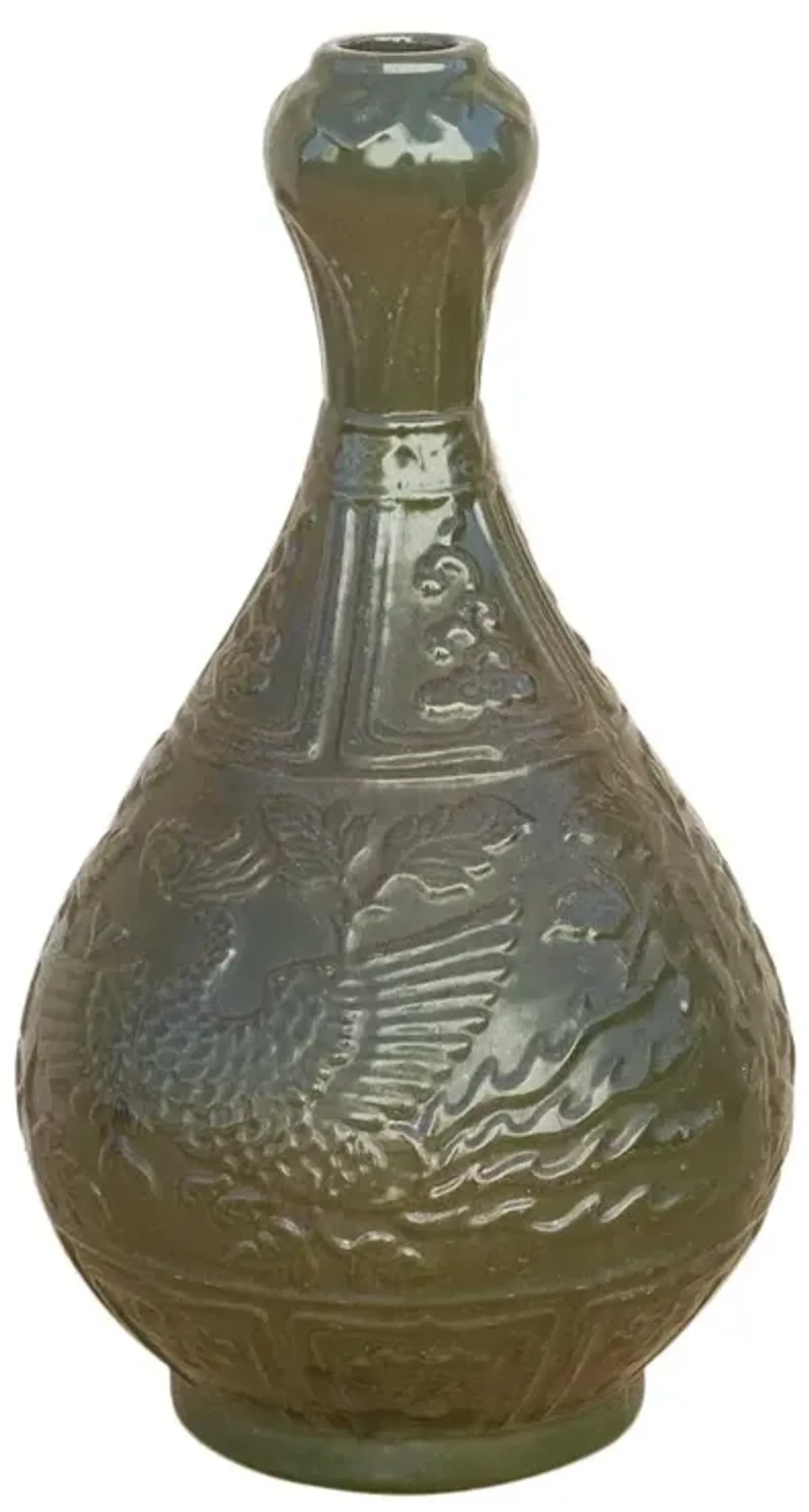 Chinese Amphora Shaped Green Vase - de-cor