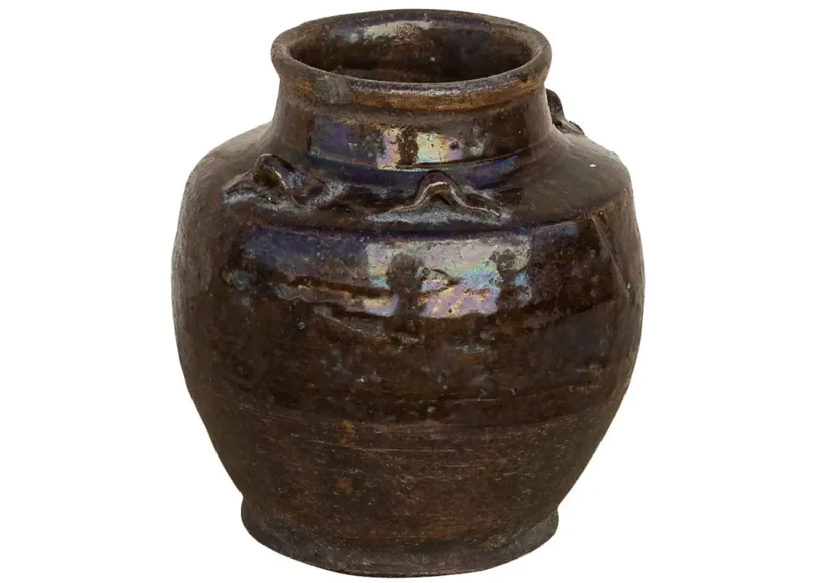 Dark Brown Southeast Asian Martaban Pot - de-cor