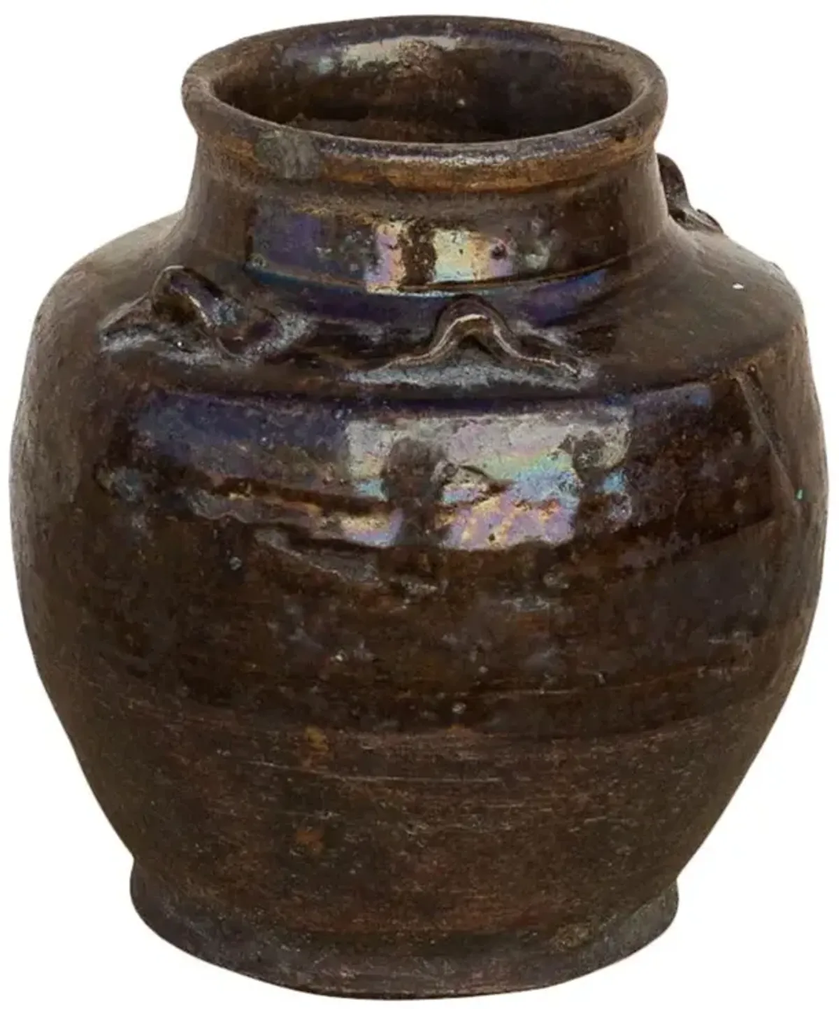 Dark Brown Southeast Asian Martaban Pot - de-cor