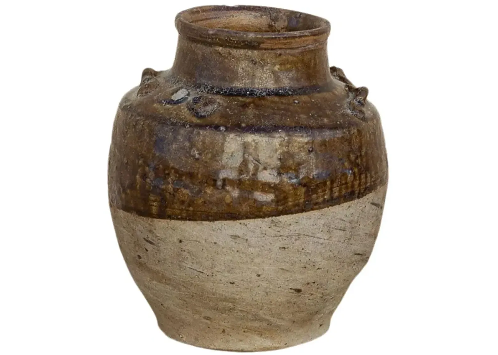 Burmese Brown Glazed Terracotta Pot - de-cor