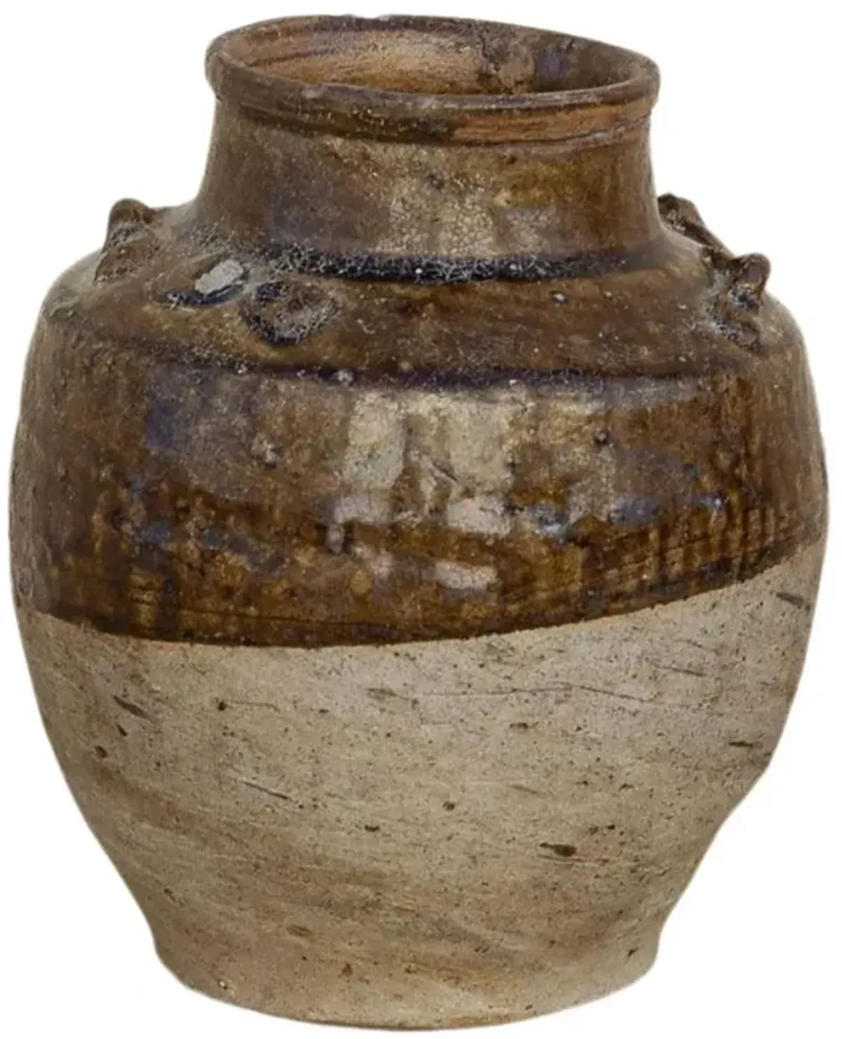 Burmese Brown Glazed Terracotta Pot - de-cor