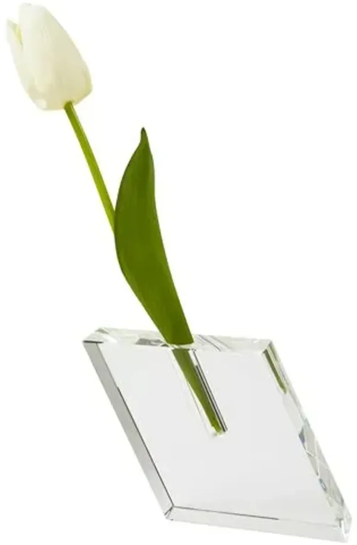 Crystal Angled Vase - Clear