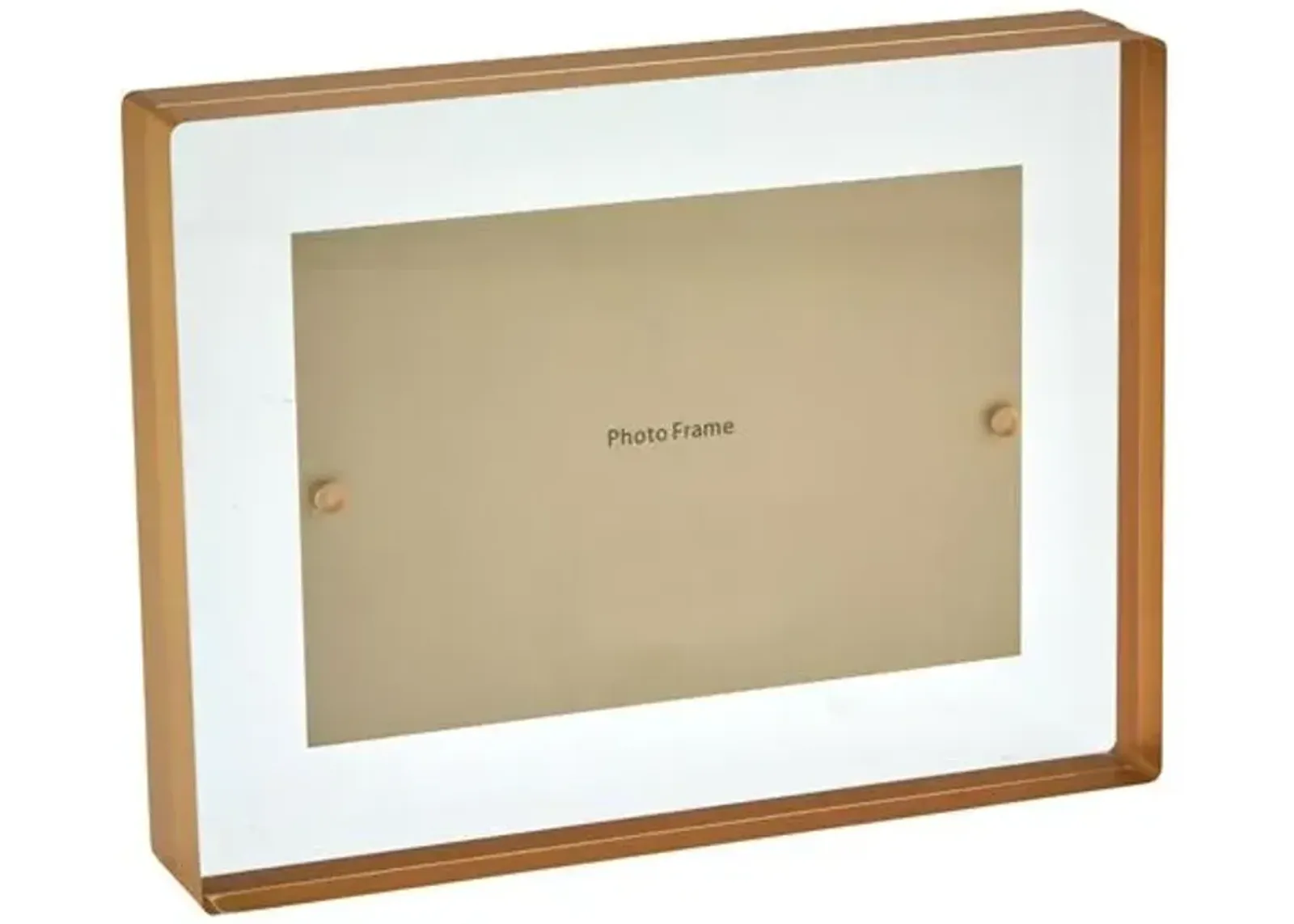 Lucite Border Picture Frame - Gold