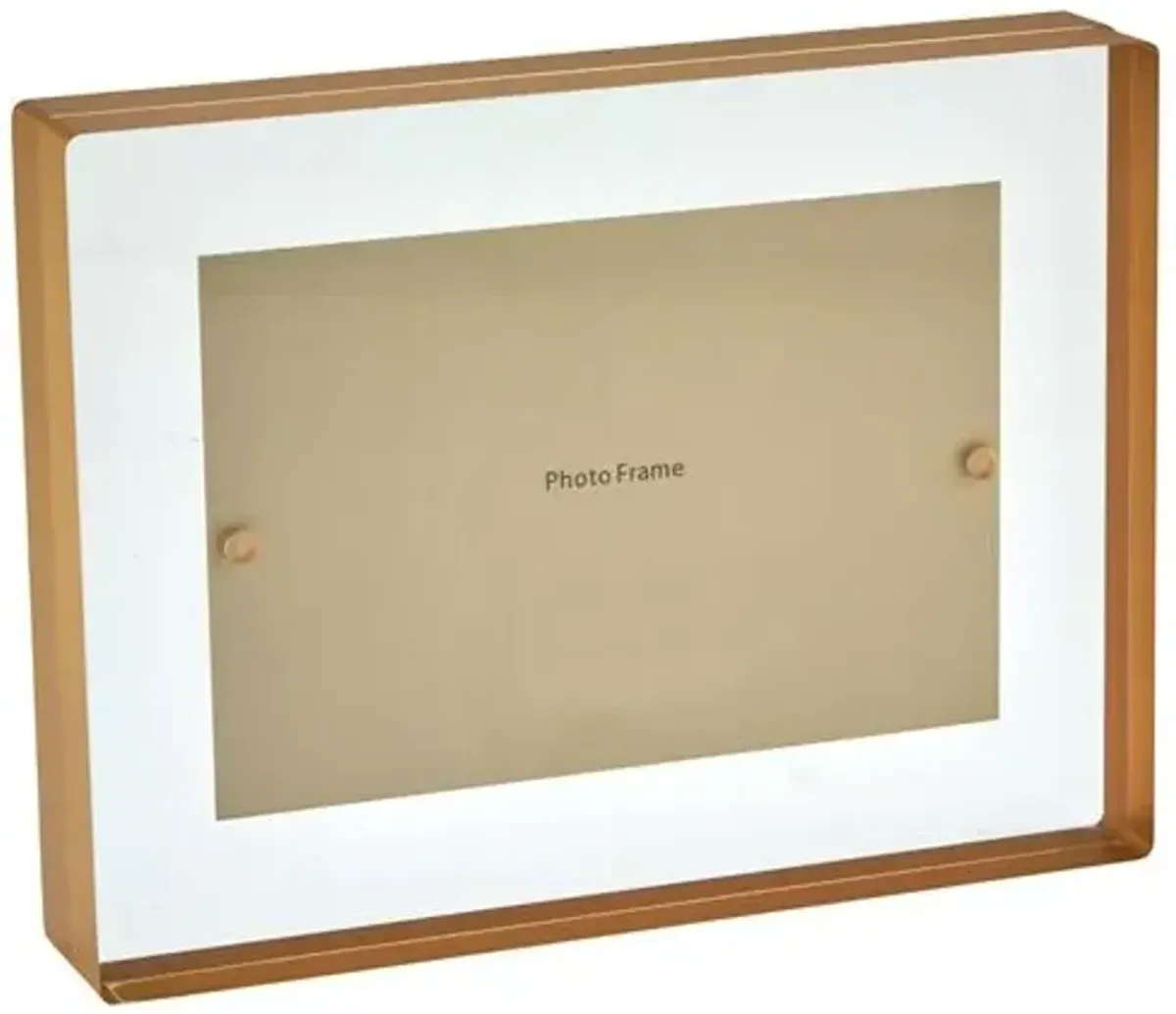 Lucite Border Picture Frame - Gold