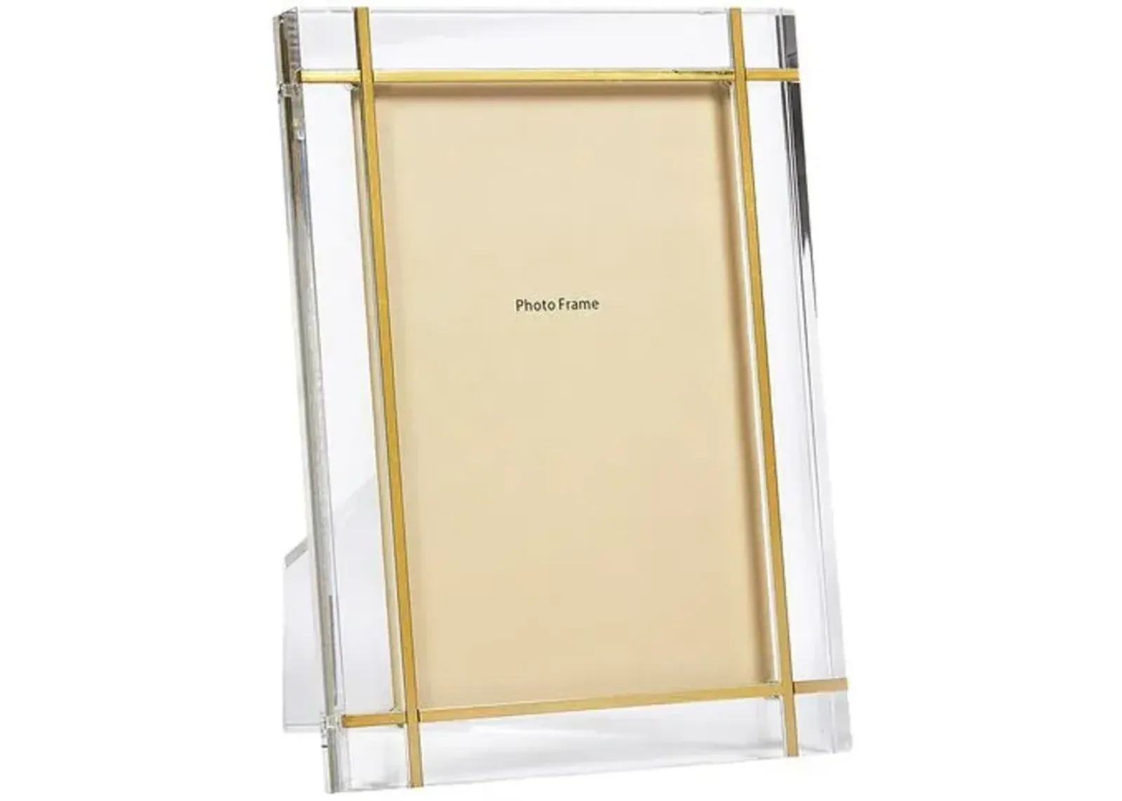 Lucite Gold Inlay Picture Frame - Gold