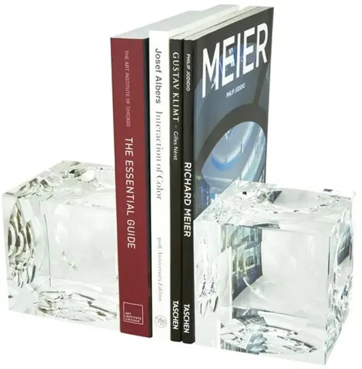 Crystal Cube Bookends - Clear