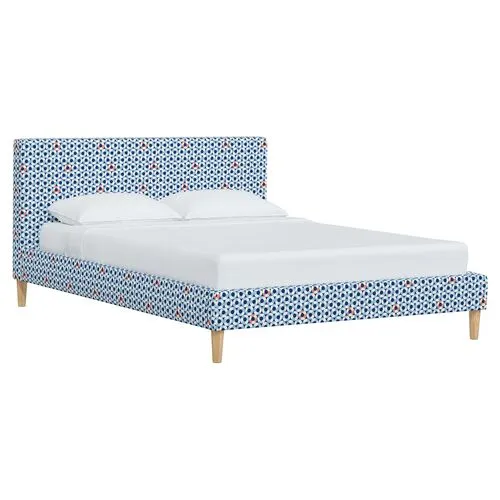 Lili Pool Rings Grid Bed - Navy - Blue