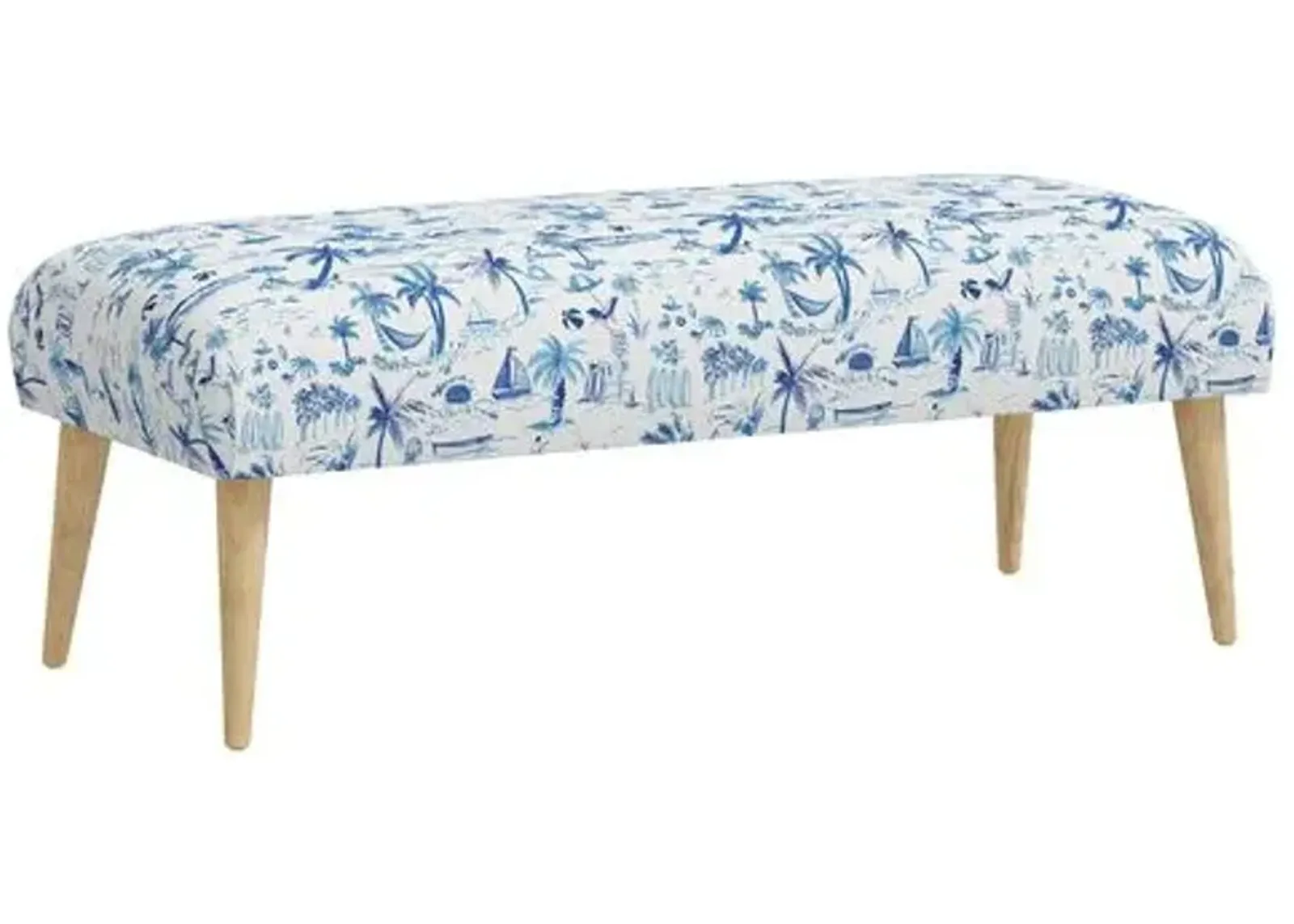 Warner Bench - The Beach Toile - Blue