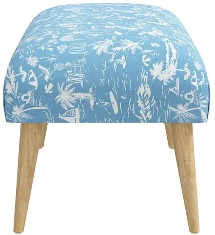 Warner Bench - The Beach Toile - Blue