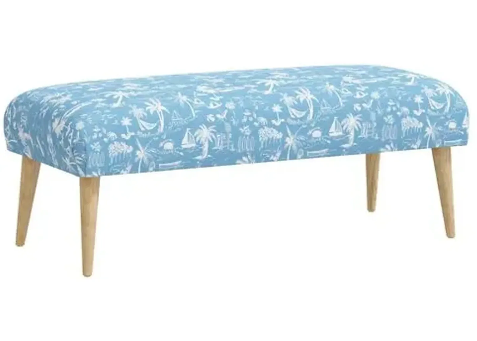 Warner Bench - The Beach Toile - Blue