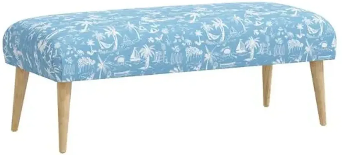 Warner Bench - The Beach Toile - Blue