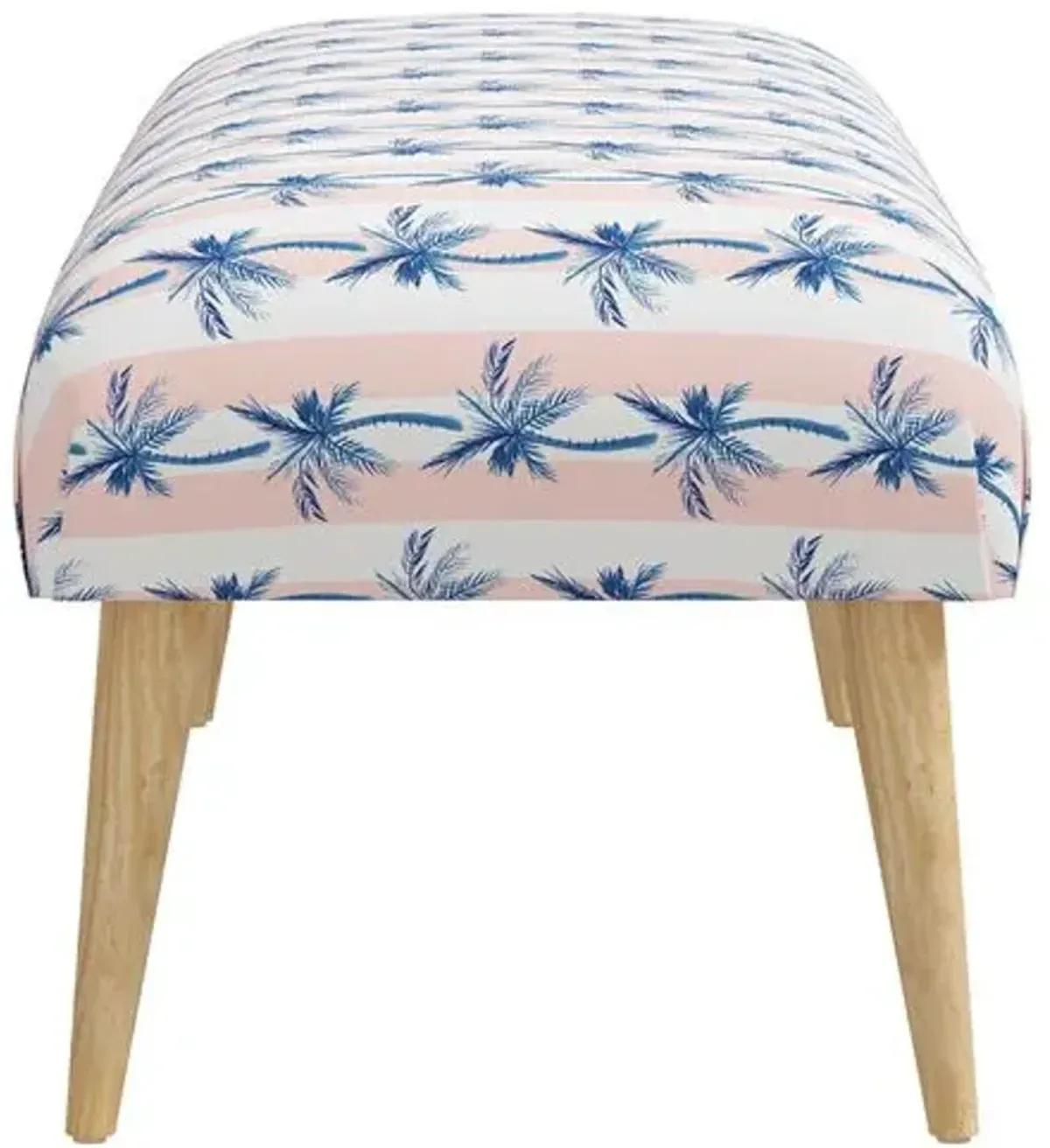 Warner Bench - The Cabana Stripe Palms - Pink