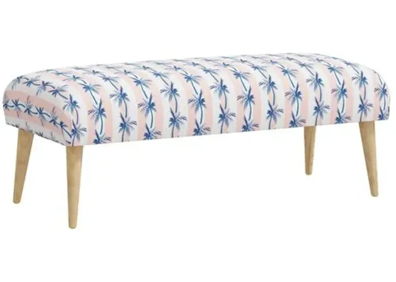 Warner Bench - The Cabana Stripe Palms - Pink