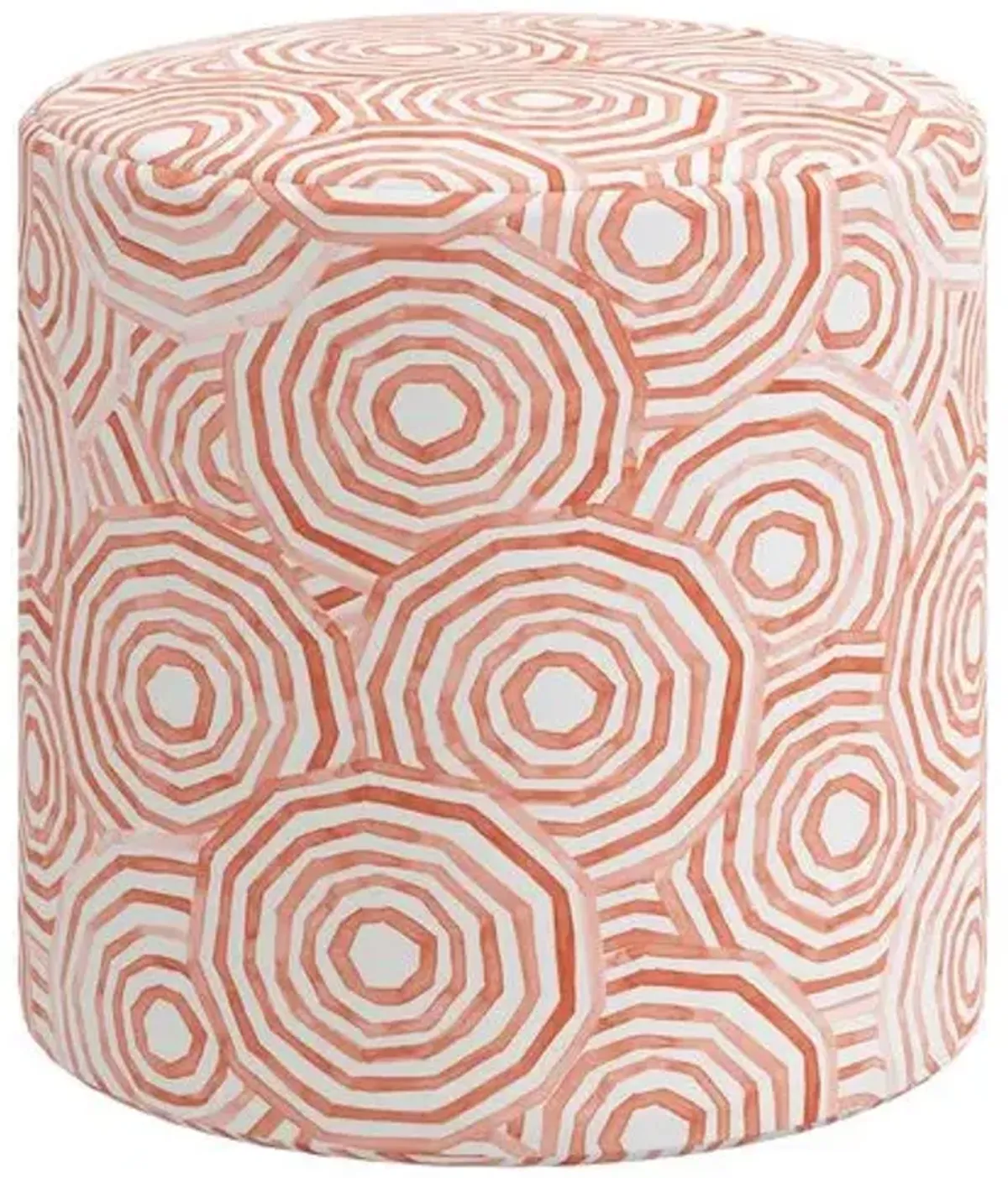 Tambor Ottoman - The Umbrella Swirl - Orange