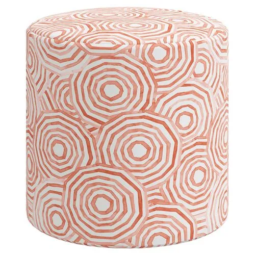 Tambor Ottoman - The Umbrella Swirl - Orange