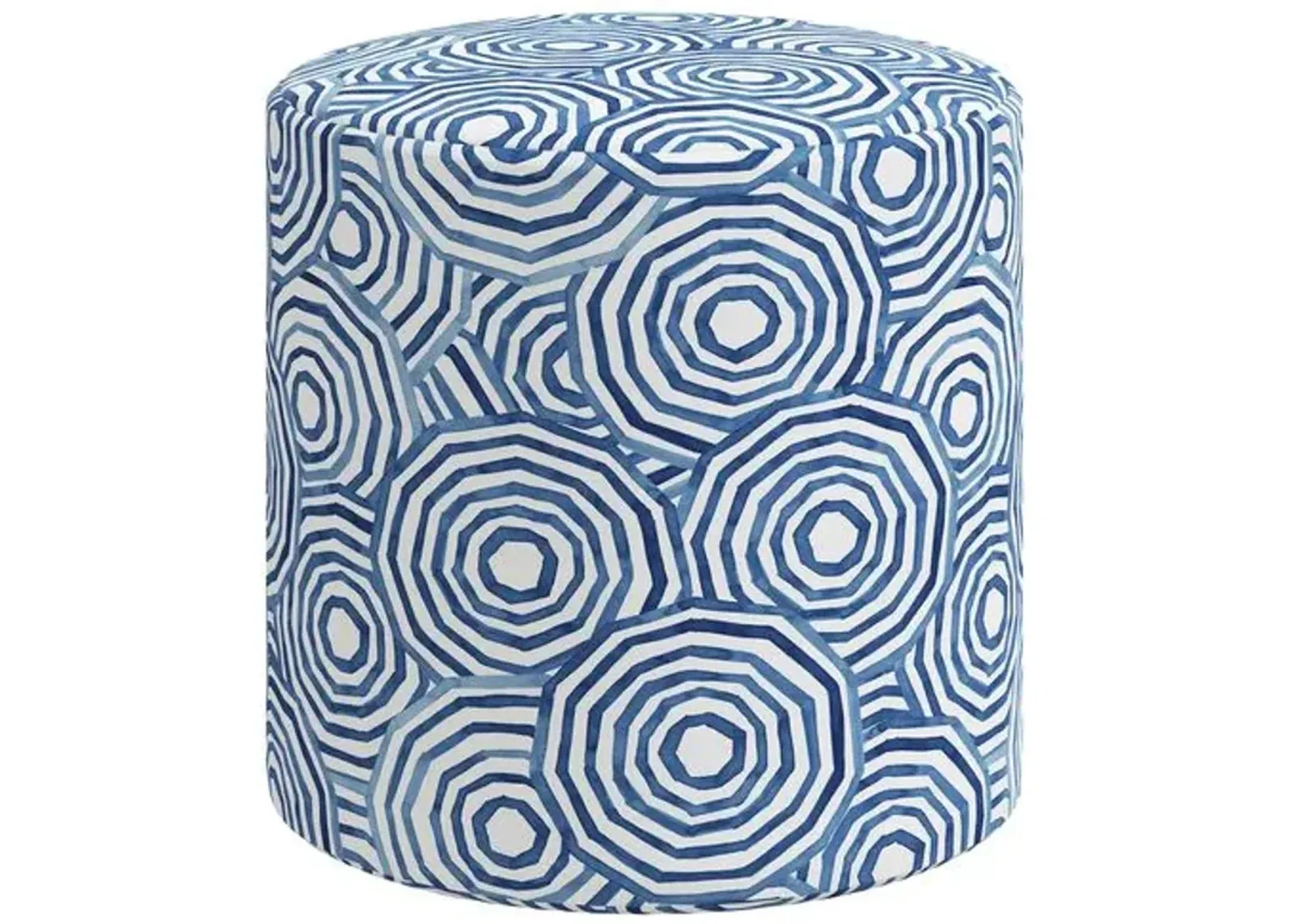 Tambor Ottoman - The Umbrella Swirl - Blue