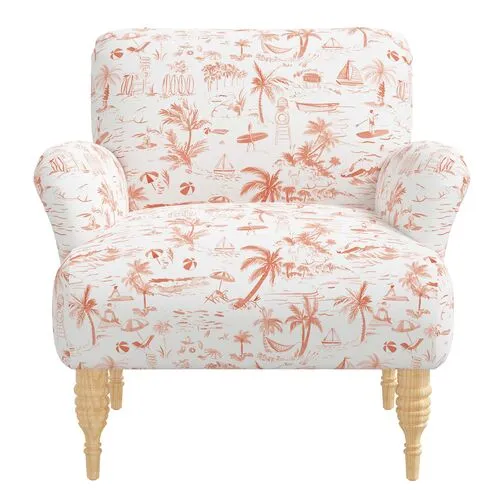 Norwood Chair - The Beach Toile - Orange