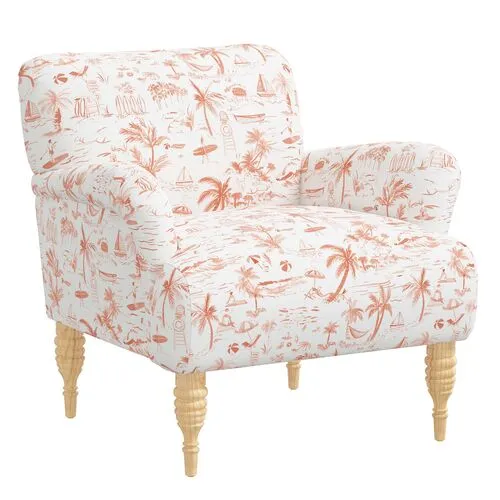 Norwood Chair - The Beach Toile - Orange