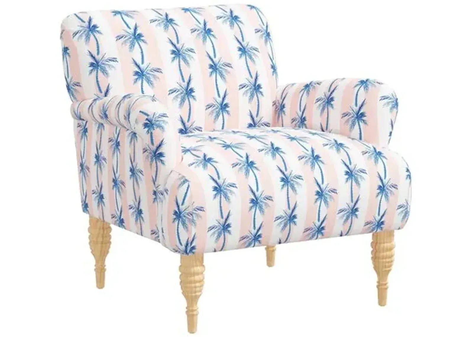 Norwood Chair - The Cabana Stripe Palms - Pink