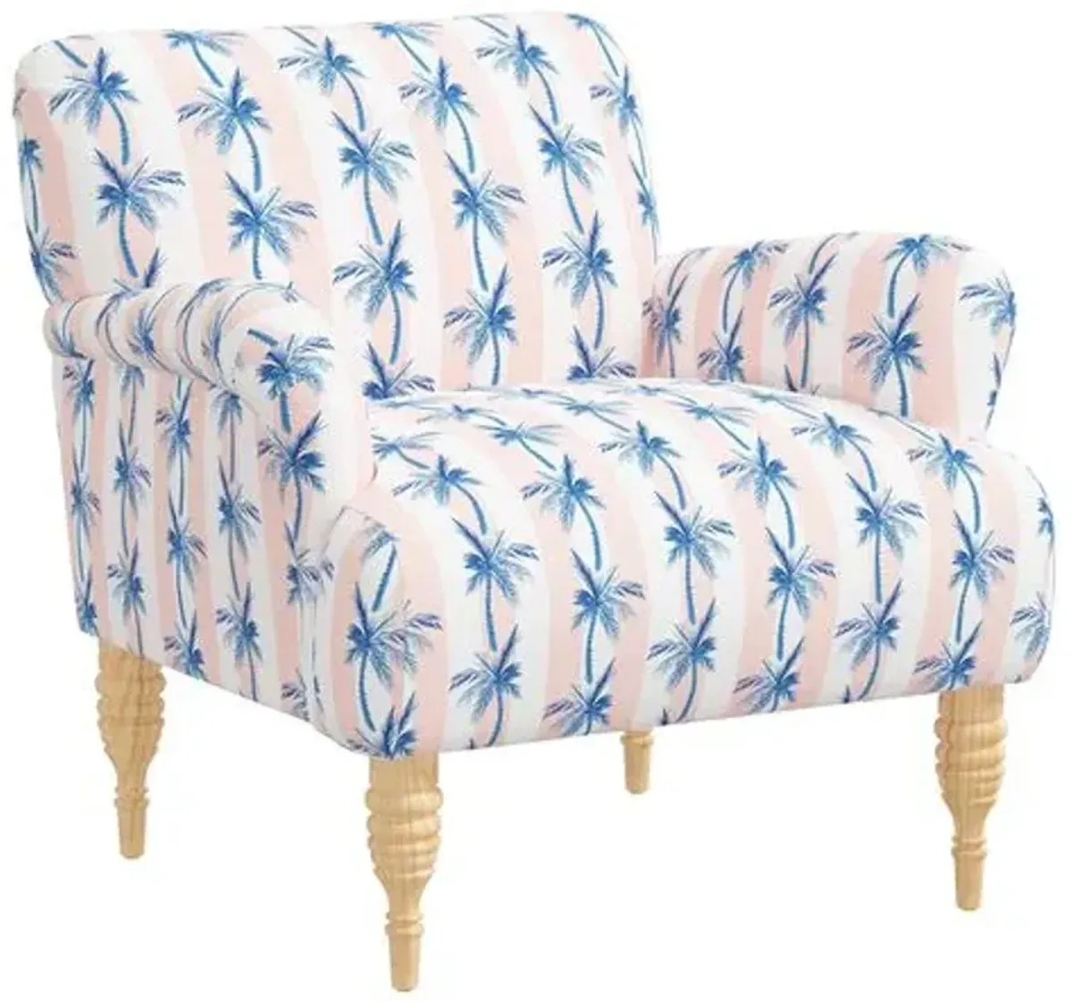 Norwood Chair - The Cabana Stripe Palms - Pink