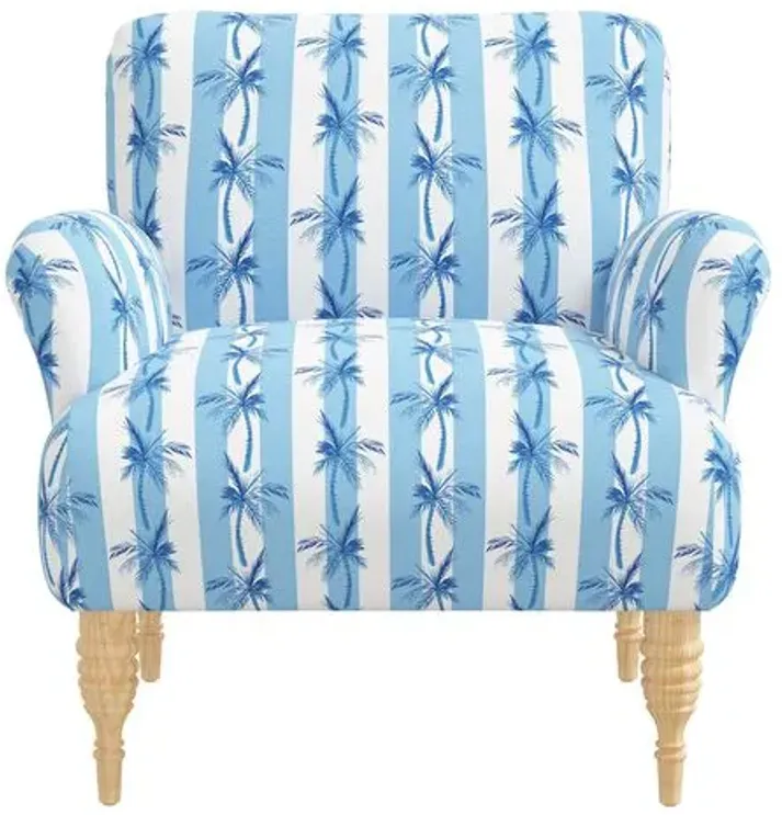 Norwood Chair - The Cabana Stripe Palms - Blue