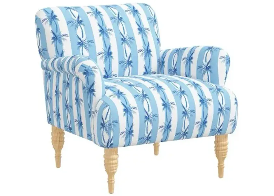 Norwood Chair - The Cabana Stripe Palms - Blue