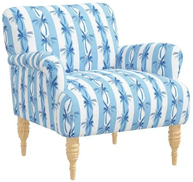 Norwood Chair - The Cabana Stripe Palms - Blue