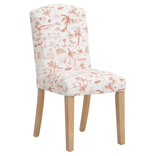 Cami Dining Chair - The Beach Toile - Orange