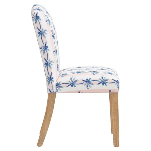Marie Cabana Palm Side Chair - Blush - Pink