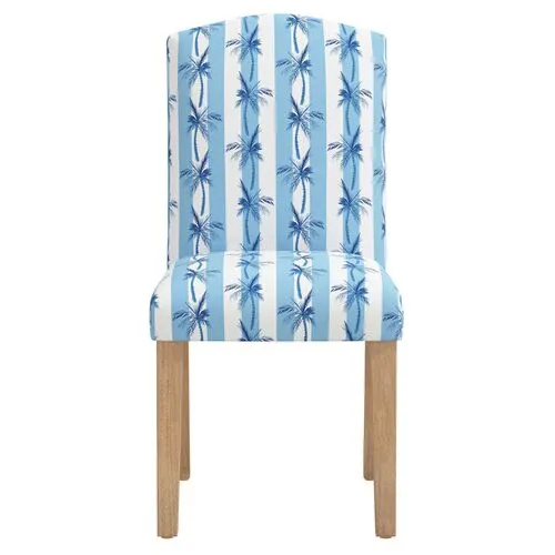 Cami Dining Chair - The Cabana Stripe Palms - Blue