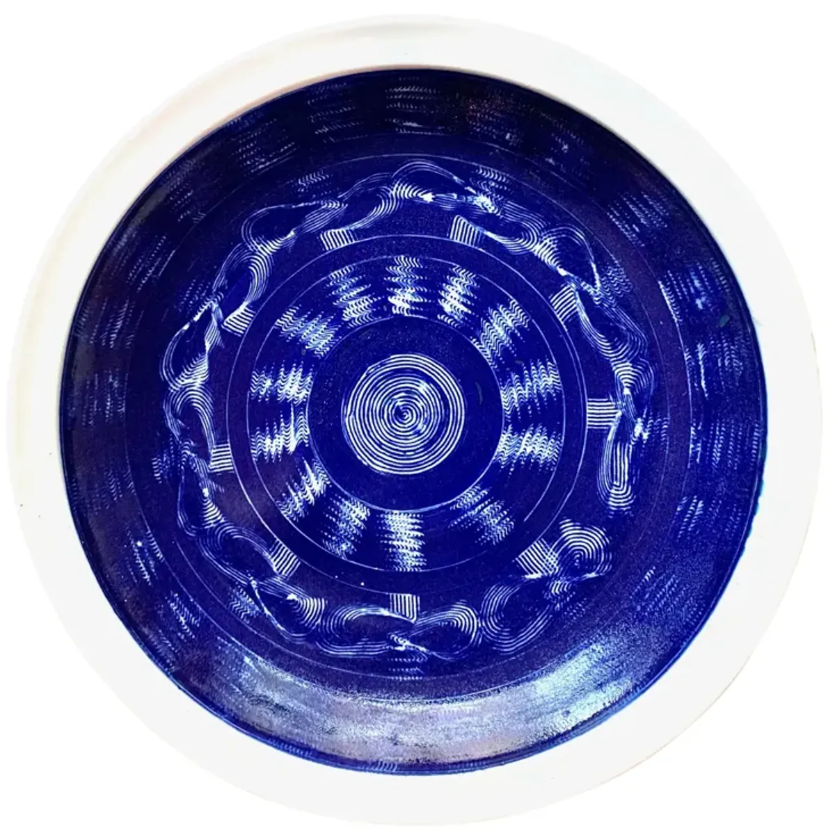 Midcentury Blue Ceramic Center Plate - Pilar Collection