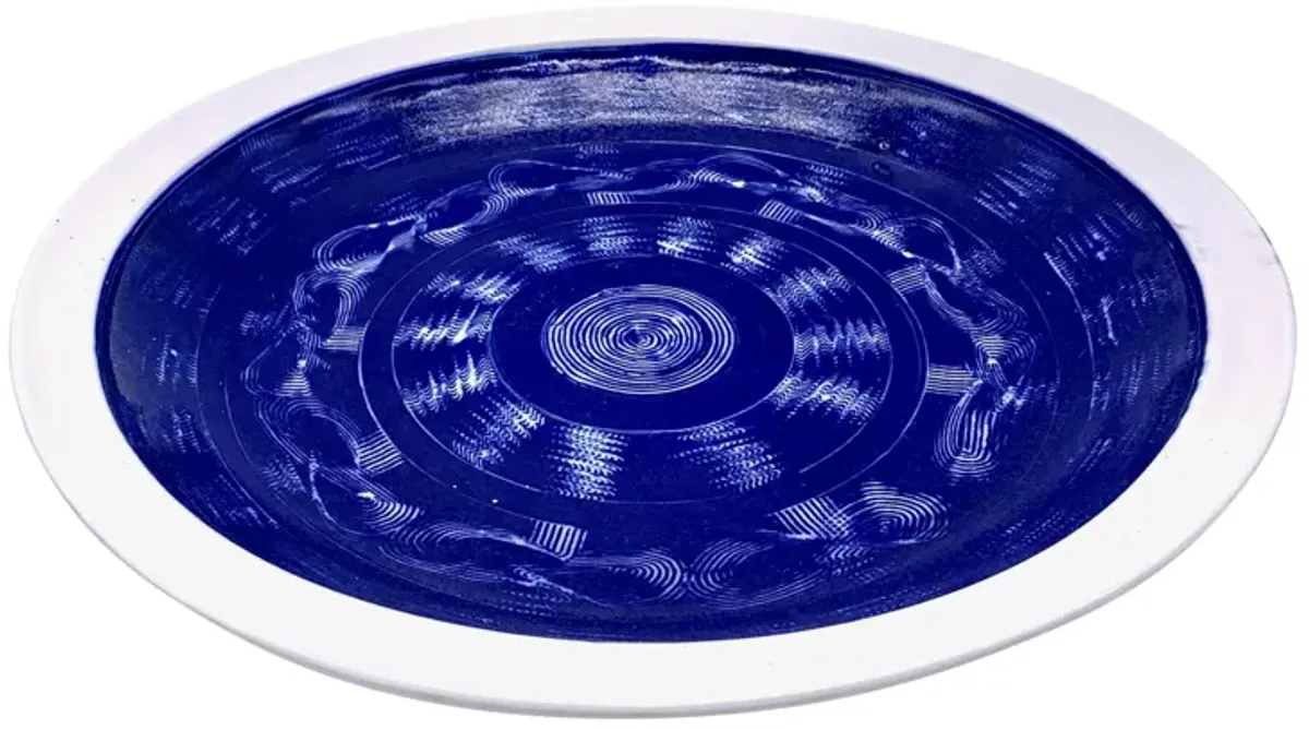 Midcentury Blue Ceramic Center Plate - Pilar Collection