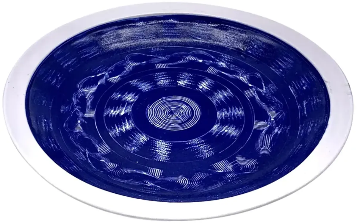 Midcentury Blue Ceramic Center Plate - Pilar Collection