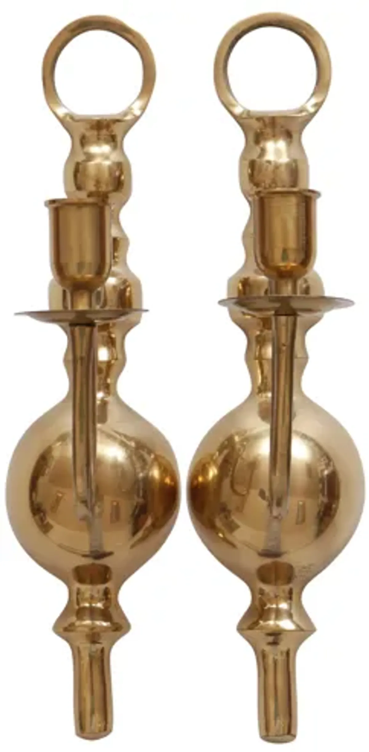 Colonial Style Brass Sconces - a Pair - Interesting Things - Gold