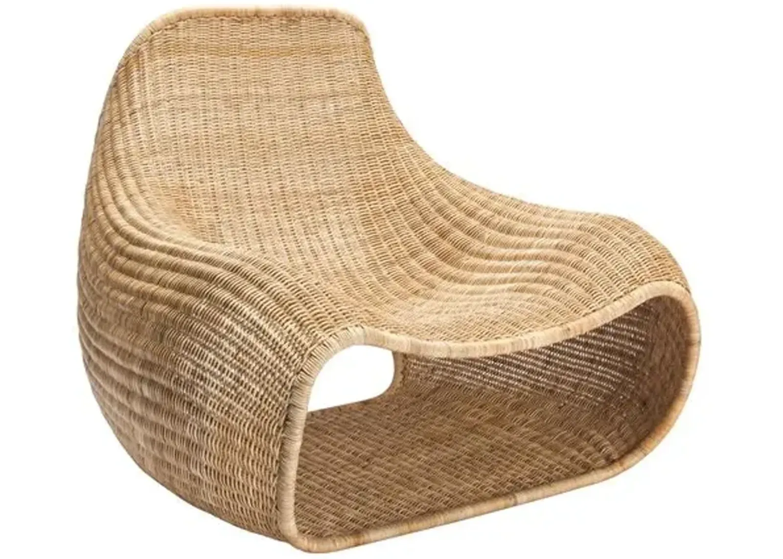 Reese Rattan Lounge Chair - Natural - Beige