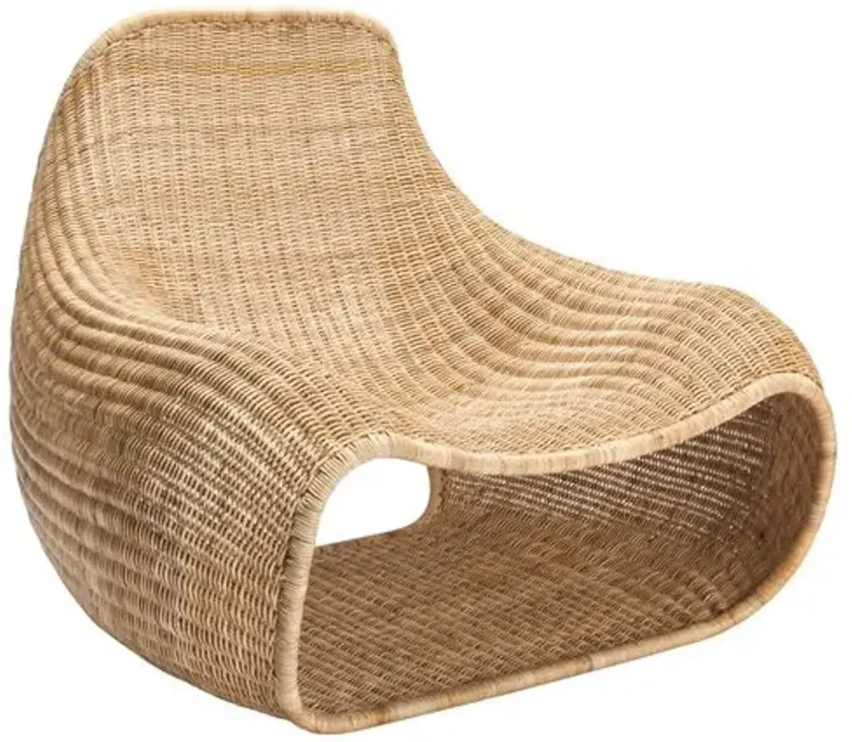 Reese Rattan Lounge Chair - Natural - Beige