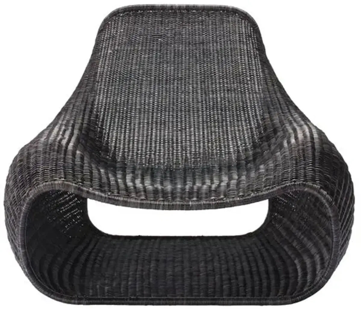 Reese Rattan Lounge Chair - Dark Gray