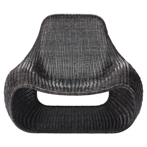 Reese Rattan Lounge Chair - Dark Gray