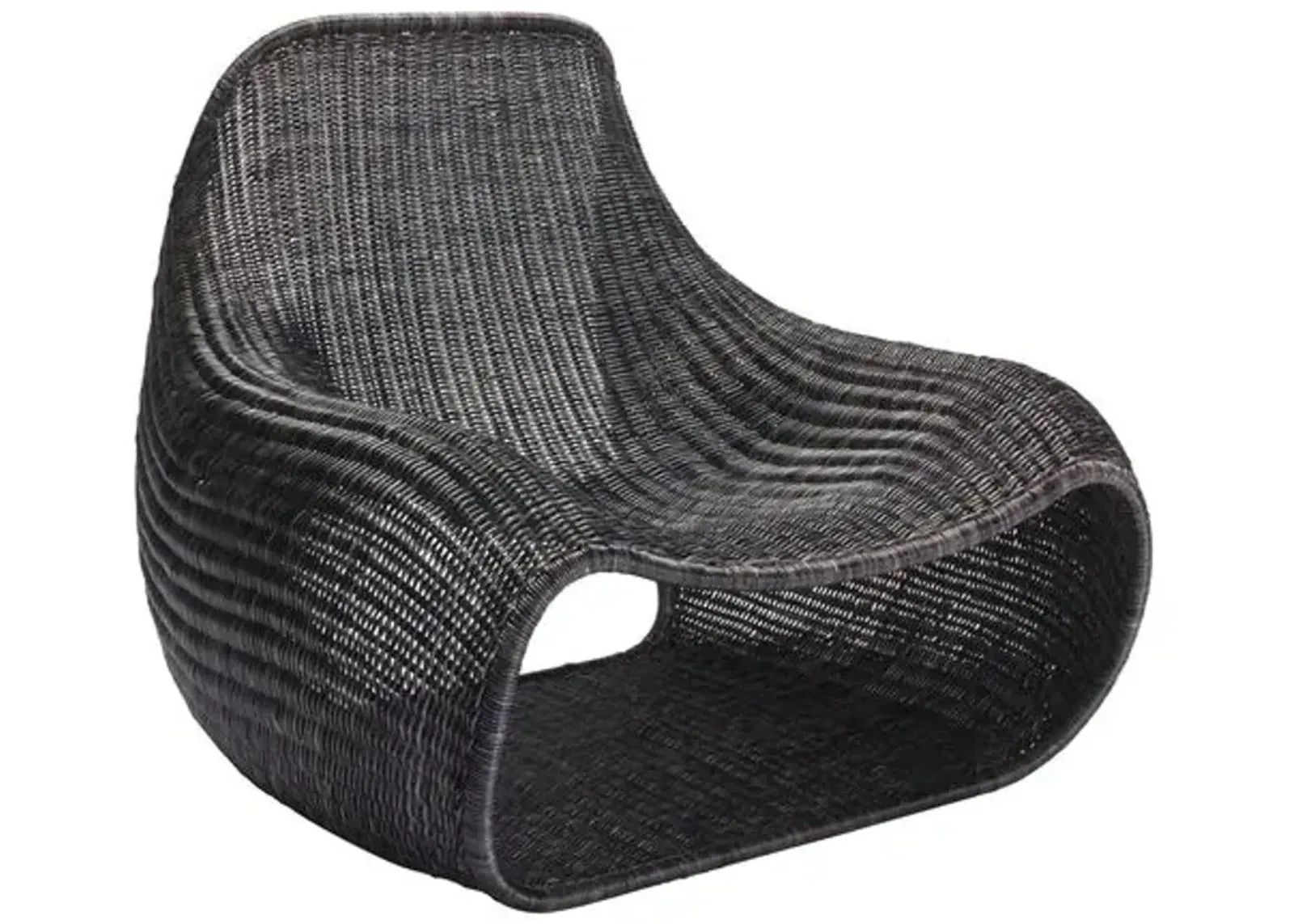 Reese Rattan Lounge Chair - Dark Gray