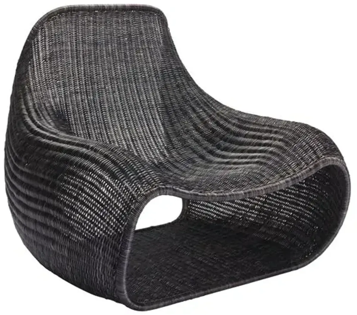 Reese Rattan Lounge Chair - Dark Gray