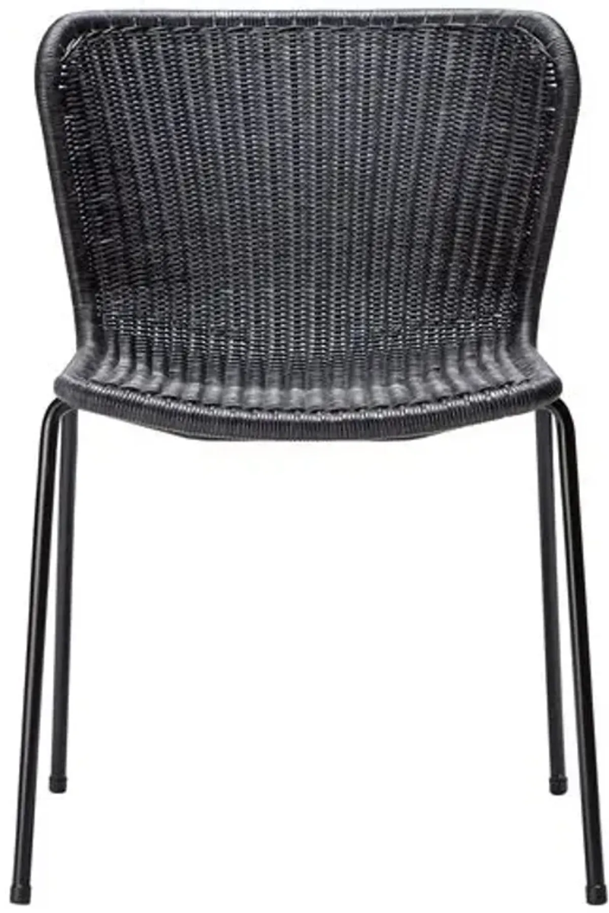 Caden Rattan Outdoor Dining Chair - Charcoal - Black