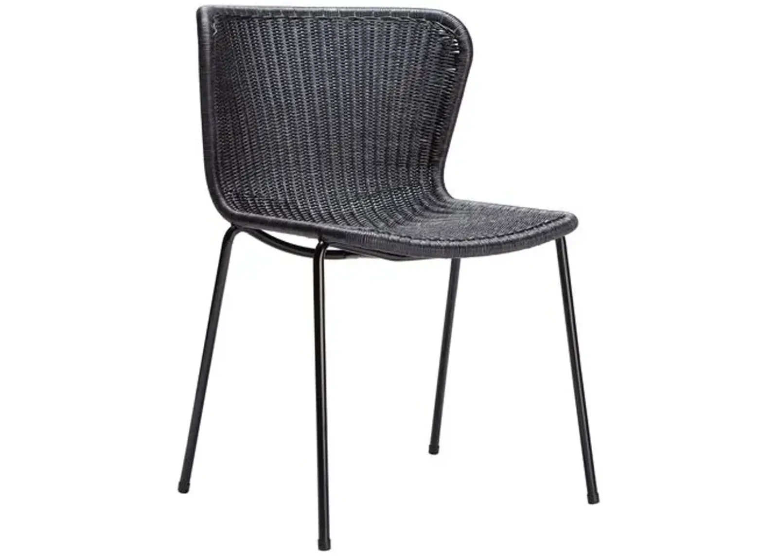 Caden Rattan Outdoor Dining Chair - Charcoal - Black