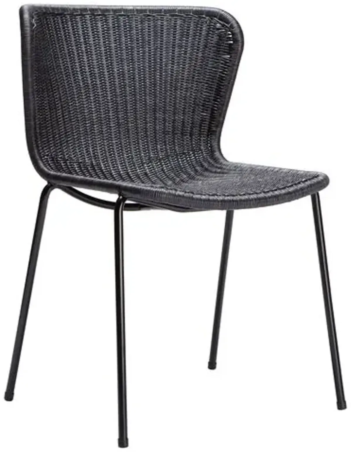 Caden Rattan Outdoor Dining Chair - Charcoal - Black