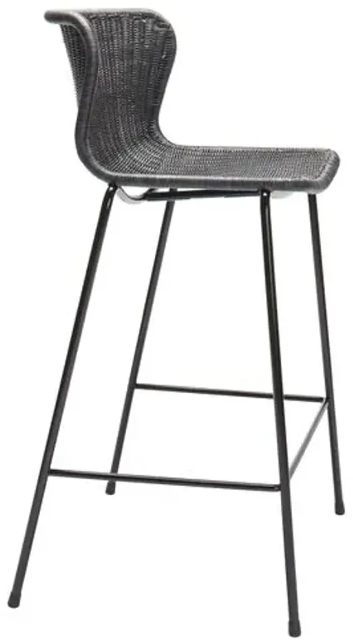 Caden Rattan Counter Stool - Charcoal