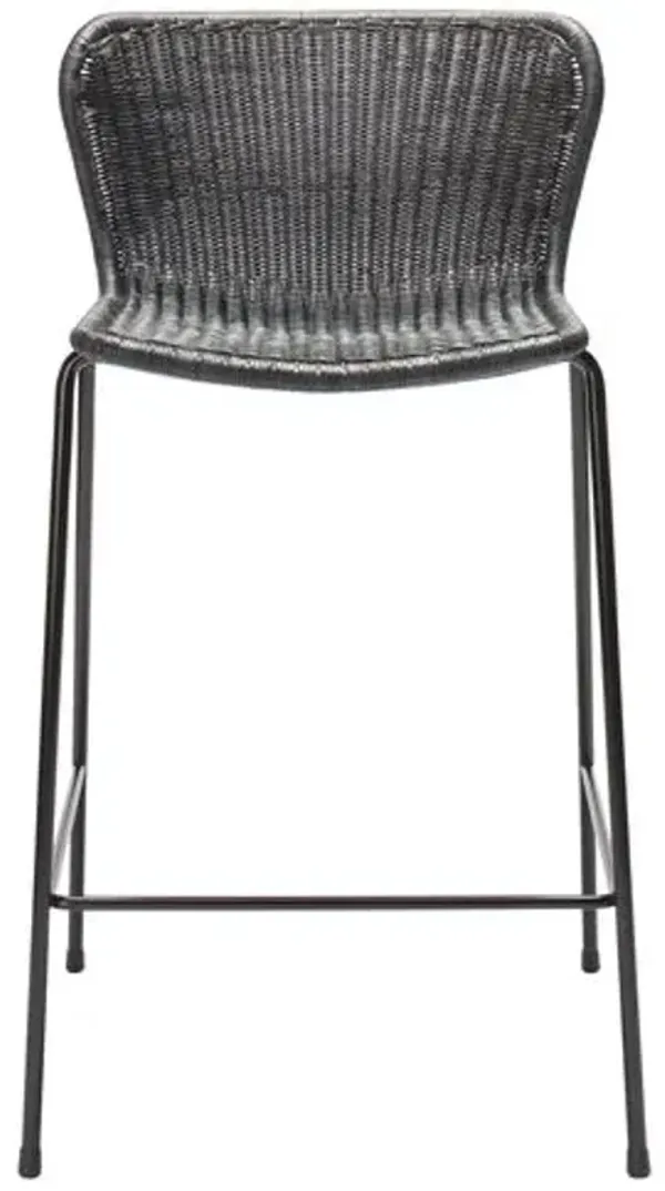 Caden Rattan Counter Stool - Charcoal