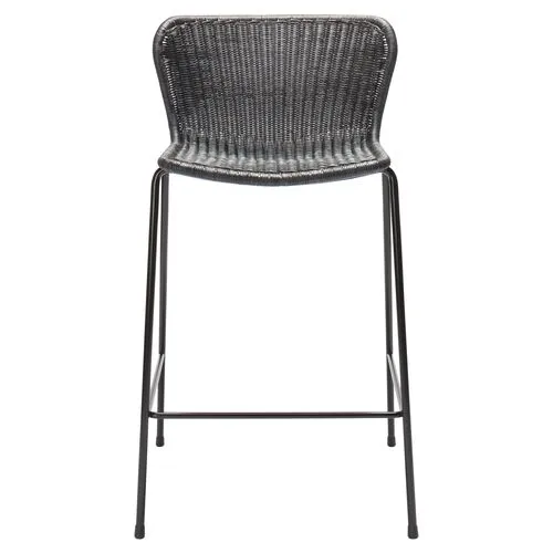 Caden Rattan Counter Stool - Charcoal