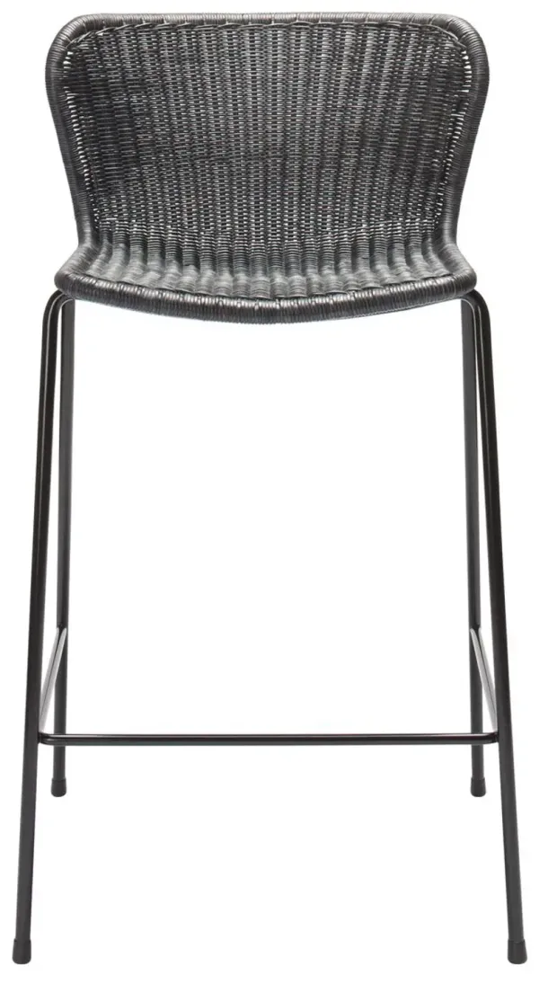 Caden Rattan Counter Stool - Charcoal