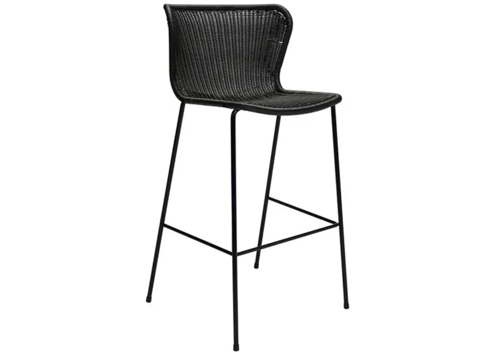 Caden Outdoor Barstool - Black