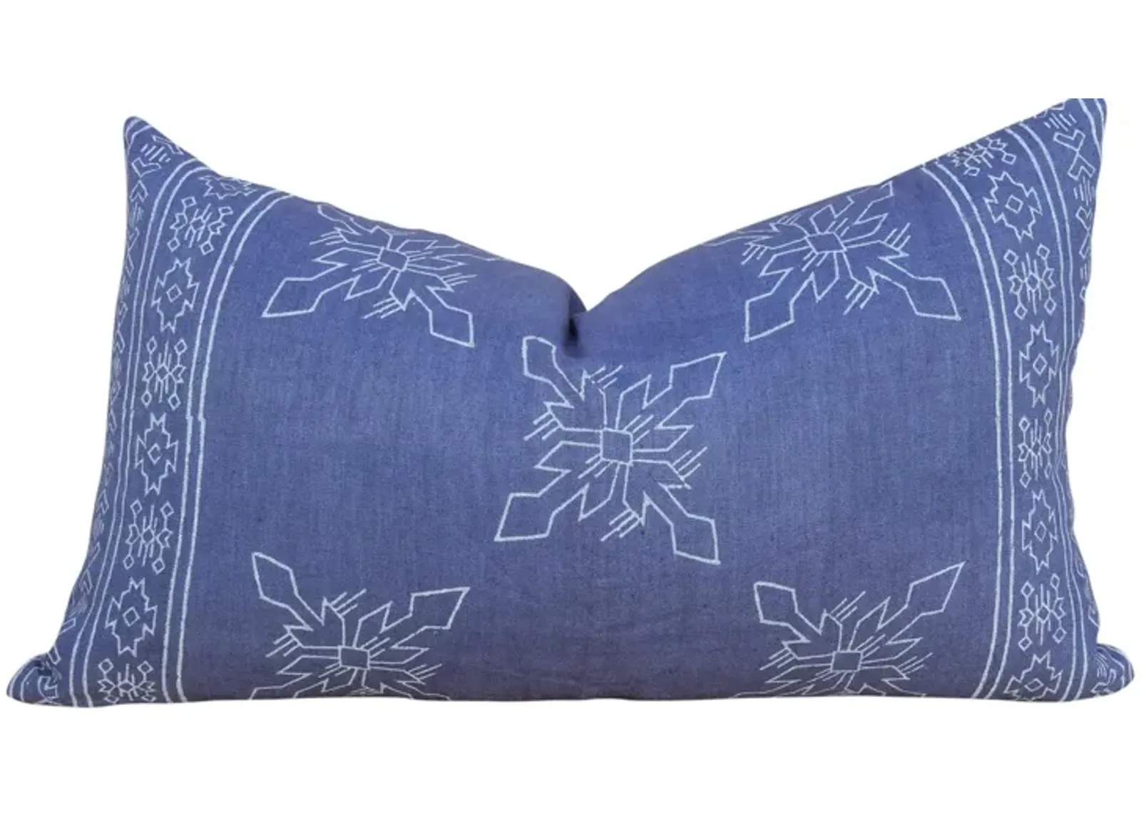 Blue Itzcali Aztec Block Print Pillow - de-cor